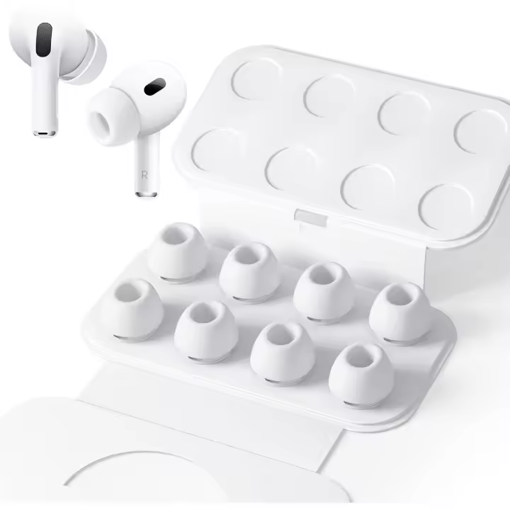 pares de almohadillas de repuesto para Airpods Pro/Airpods Pro 2 con orificio de reducción de ruido, silicona suave antideslizante (S) - 1