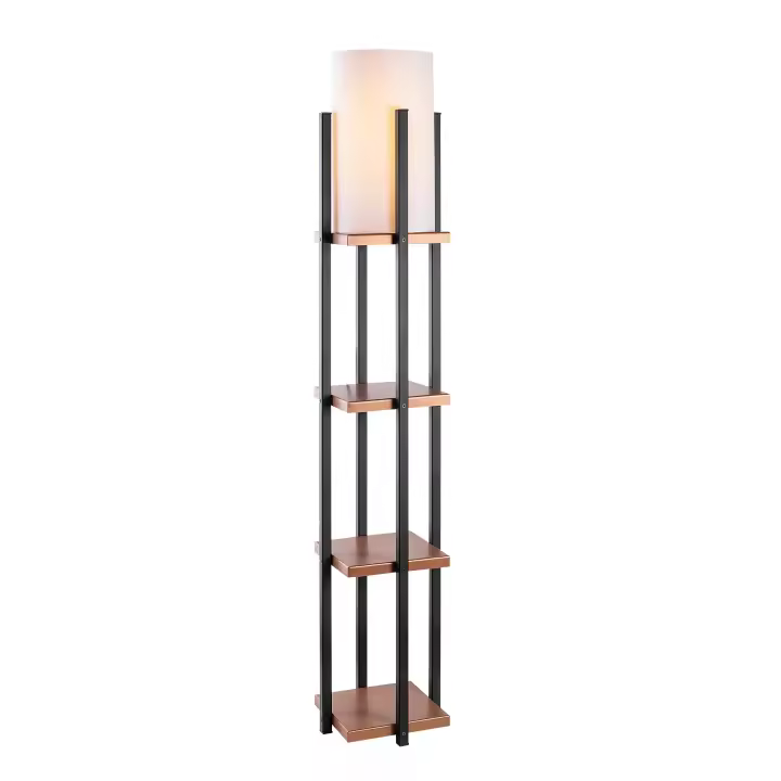 Lámpara de pie WELLHOME con Estructura de metal color Negro Cobre - 1