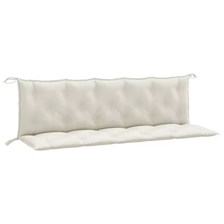 Fundas para banco Jardín 2 UDS lienzo crema melange 180x50x7 cm - 1