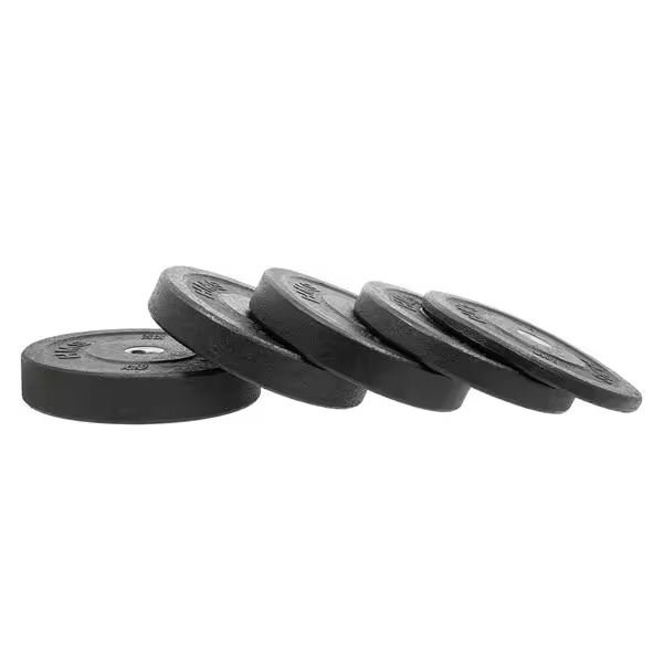 SET DE DISCOS BUMPER ALTA RESISTENCIA HMS PRO EN NEGRO, 100, 200 KG - 1