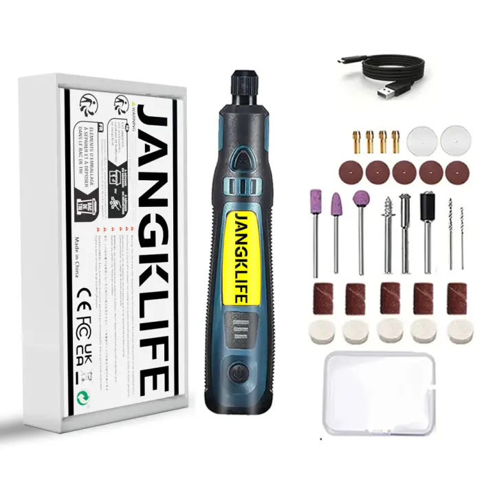 Kit De Herramienta Rotativa Sin Cable USB Para Carpintería Y Joyería Mini Taladro Inalámbrico Para Engrafado En Madera Vidrio Y Metal - 1