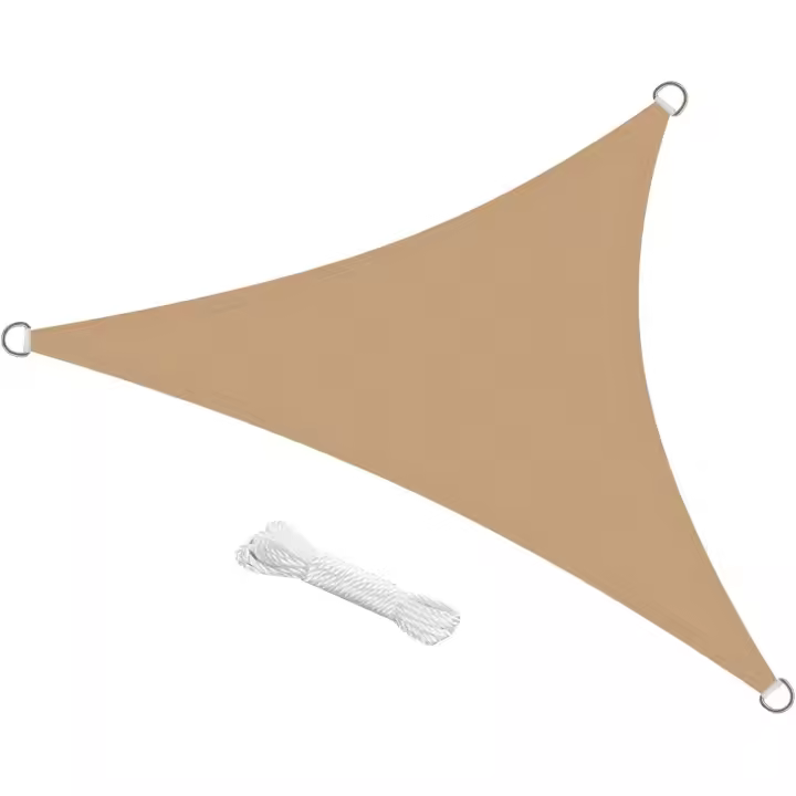 TOLDO VELA TRIANGULO COLOR ARENA 3,6 x 3,6 x 3,6 m. TELA DE SOMBRA. EDM  Ambiance. - 1
