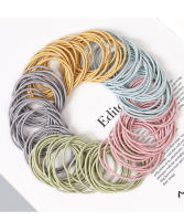 Nuevo Set De 100 Piezas Cinturones Elásticos De Nylon Básicos Para Mujer 4CM Accesorios De Cabello Headwear Esponja De Pelo Para Moño - details 3