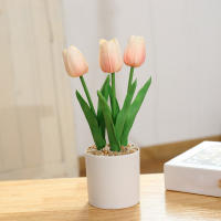 Tulipanes Rosa Naranja Artificial Falsas Plantas De Plástico Para Decoración De Hogar Escritorio Bodas Fiestas Oficina - details 9