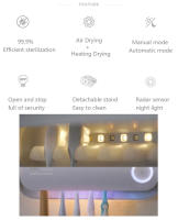Nuevo Porta Cepillo De Dientes UV Con Secado Automático Y Esterilizador Inteligente Para Baño Pared Montada Recargable Secado Rápido - details 2