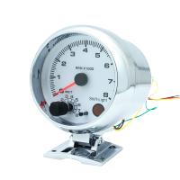 Tacómetro Eléctrico Blanco AD 3.75 Pulgadas 95mm Con Luz De Cambio Interna Para 4 6 8 Cilindros Rueda De Cromo Medidor De RPM 8000 - details 16