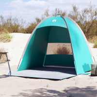vidaXL Tienda de playa para 3 personas impermeable en color Gris/Azul/Verde - details 2