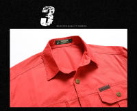 Camisa De Trabajo Para Hombre Casual Larga Con Bolsillos Algodón Puro Primavera Otoño Estilo Casual Cuello En V Tacón Regular - details 5