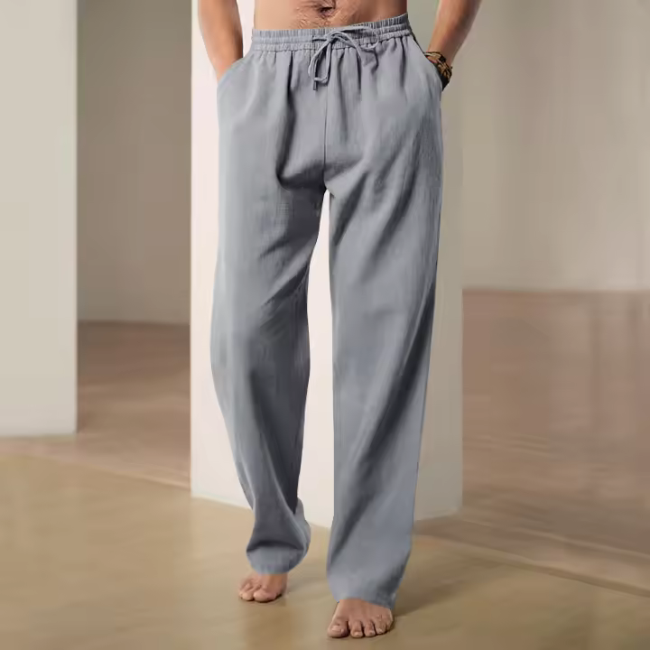 Pantalones deportivos casuales sueltos de lino transpirables de hip-hop para hombre de nueva tendencia de primavera y verano - 1