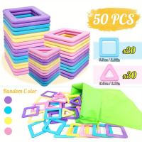 Bloques De Construcción Magnéticos STEM Juguete Educativo DIY Color Macarón Set De Construcción Aprendizaje Para Cumpleaños Halloween Navidad - details 7
