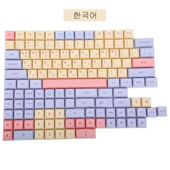 Keycaps PBT 132 Teclas Perfil XDA Personalizado Inglés KR RU Dye Sublimation Para Teclado Mecánico Cherry MX 104/87/61 - 1