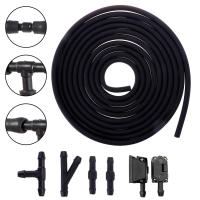 Juego De 7 Piezas De Braza De Limpiaparabrisas Y Rojellador Ajustable En 4 Direcciones Con Válvula De Chequeo Tubo De Manguera 2m Pie T Recto - details 0