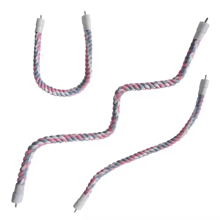 Juguete Para Aves De Compañía Mordedor De Algodón Colorido Para Periquitos Resistente Y Elástico Con Carril Para Colgar En Jaula - 1