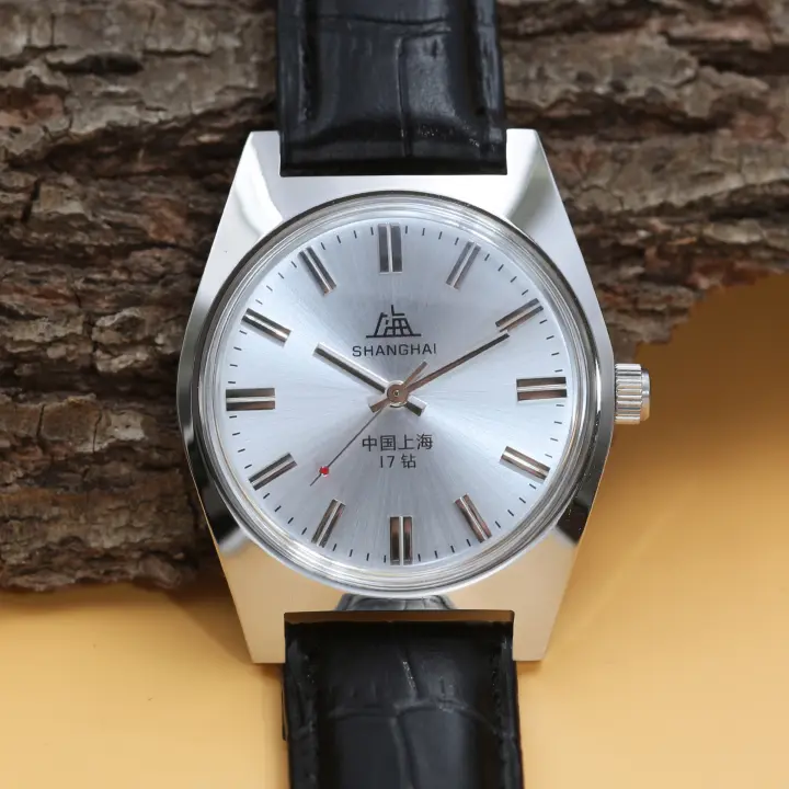 Reloj Mecánico Manual Para Hombre Shanghai 7120 Retro Simple Business 36mm Cuero Acero Inoxidable Resistente Al Agua Numeración Árabe - 1