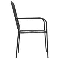 vidaXL Set de comedor de jardín 5 pzas cuerda de algodón y acero negro - details 4