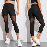 Pantalones De Yoga Para Mujer Transpirables De Malla En Verano Con Cintura Elástica Para Running Y Fitness Pantalones Deportivos De Longitud Media - details 0