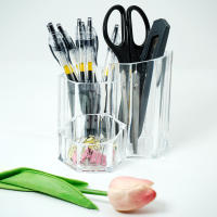 Porta Lápices De Labios Organizador De Maquillaje Transparente Soporte De Escritorio Caja De Almacenamiento De Cosméticos Acrílica Para El Hogar Y La Oficina - details 0