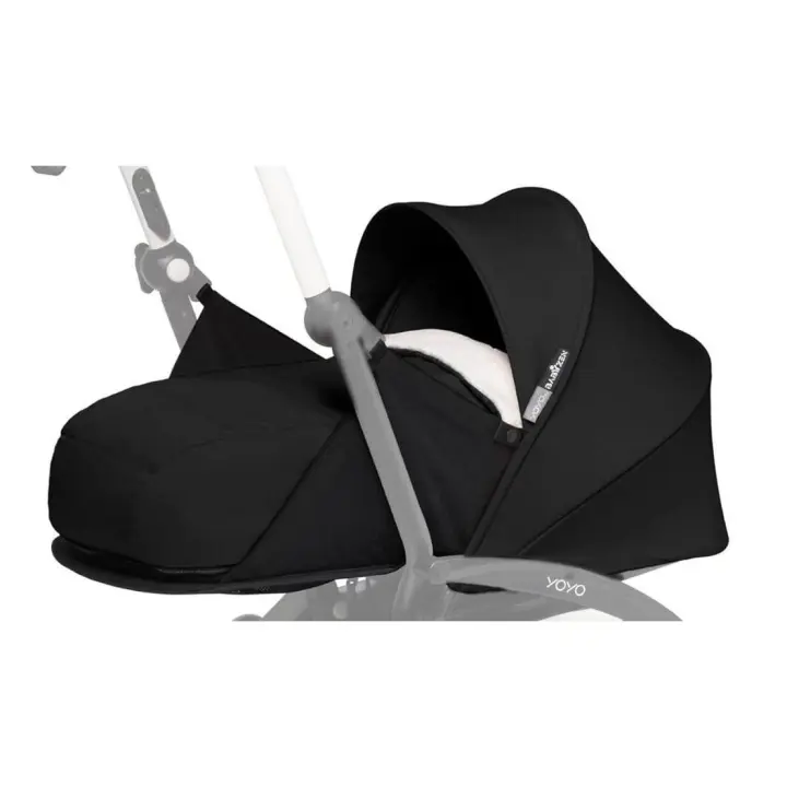 YOYO Babyzen -  Pack recién Nacido 0+ - Color NEGRO - Incluye el Colchón, Capota, Soporte para la Cabeza y Cubrepies - Requiere el chasis YOYO (se vende por separado) - 1