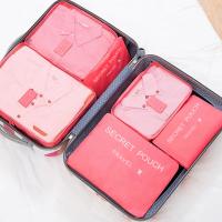 Set De 6 Bolsas De Viaje Con Cierre a Contralote Capacidad Grande Impermeables Para Ropa Y Calcetines Color Rosa/Azul/Ceniza - details 3