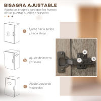 HOMCOM Alacena de Cocina Moderno Armario de Cocina con 2 Cajones 2 Armarios y 4 Estantes Abiertos Mueble Buffet de Cocina para Comedor Salón 90x40x170 cm Roble y Negro - details 6