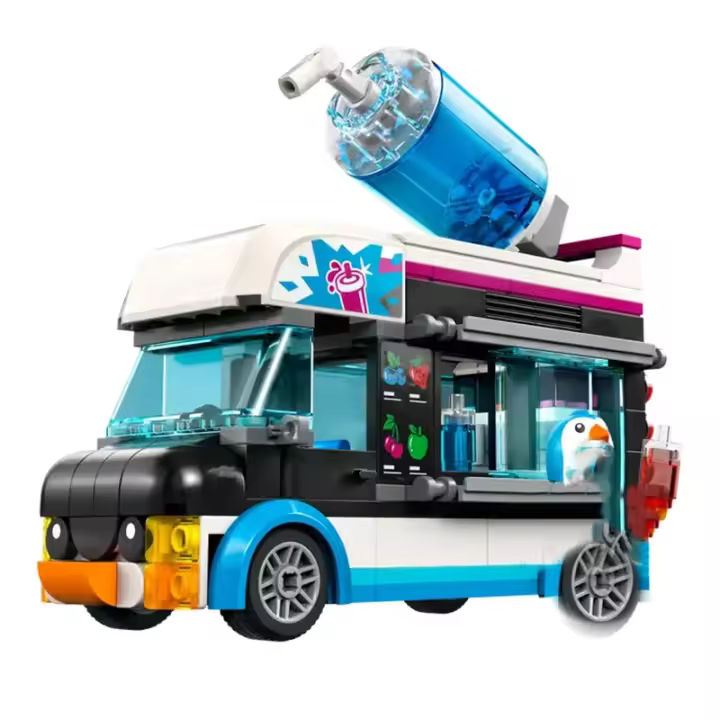 Conjuntos De Bloques Compatible Ciudad Serie Venta De Batido De Pingüino En Vehículo Regalo Para Niños Juguetes De Ensamblaje - 1