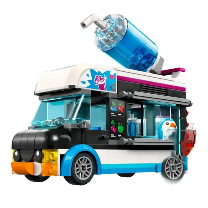 Conjuntos De Bloques Compatible Ciudad Serie Venta De Batido De Pingüino En Vehículo Regalo Para Niños Juguetes De Ensamblaje - 1