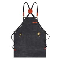 Delantal De Cocina Para Hombres Y Mujeres Con Cremallera Y Alforjas Cruzadas Ajustable En Algodón Y Lona Para Artistas Pintura Cocina Trabajo - details 2