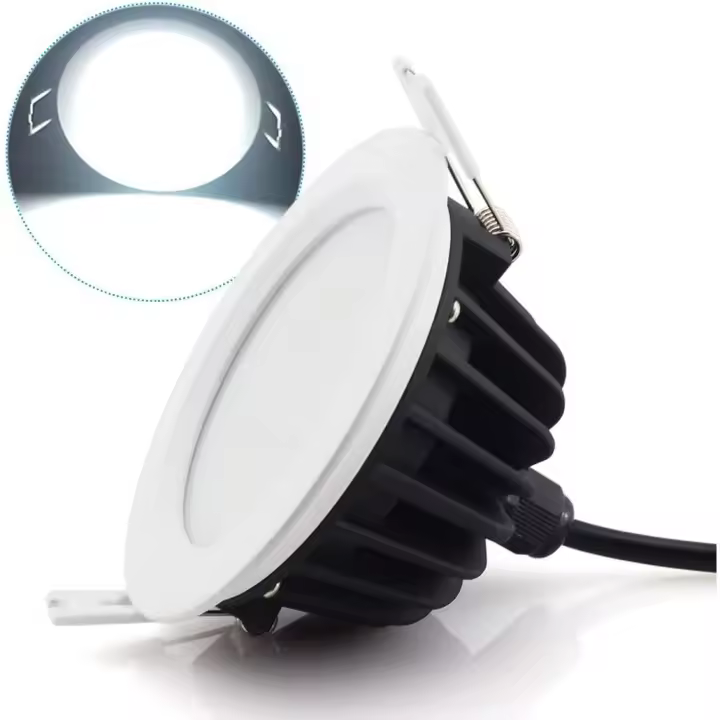 Foco LED de 12 W, lámpara empotrada para panel de techo, resistente al agua IP65 para baño y dormitorio, iluminación interior y exterior (6000 K, CA 220 V-240 V, paquete de 1) - 1