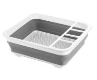Estante De Secado Plegable Para Cocina Con Almacenamiento Y Drenaje En Plástico Resistente a La Perdida De Agua Para Platos Tazas Y Vajilla Relleno Lavable Para El Hogar - details 6