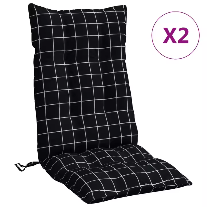 vidaXL Cojines para silla con respaldo alto 2 uds tela Oxford Color Gris,  Beige,  Taupé y mas Cojín Decorativo de Asiento Cojines de muebles de salon - 1