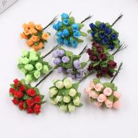 12pcs Bouquet De Flores Artificiales Rosa De Seda De 2cm Para Decoración De Boda DIY Scrapbook Wreath Caja De Regalo Y Artesanía - details 0