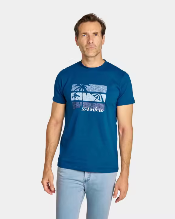 CAMISETA DE HOMBRE ESTAMPADO PLAYA AZUL AZUL - 1