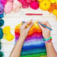 45-piece kit with crochet hooks, markers, tape measure - Knitting Kit multicolor - details 3