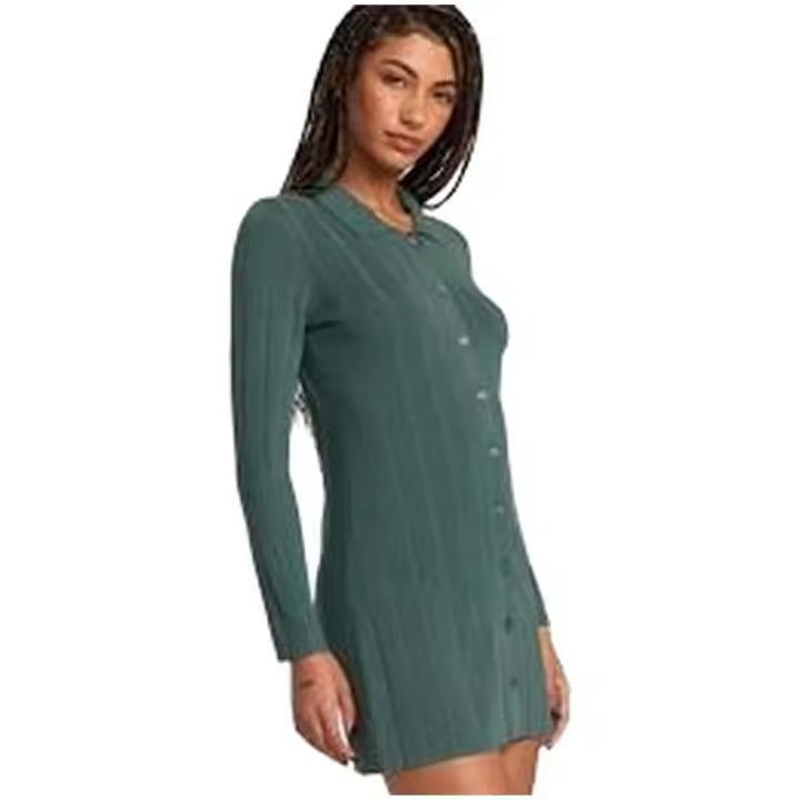 Vestido RVCA Meri Sweater Dress para mujer en color verde - 1