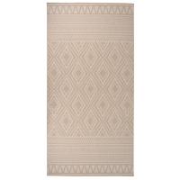 vidaXL Alfombra de exterior de tejido plano gris taupe 100x200 cm en color Taupé/Marrón/Rayas marrones - details 2