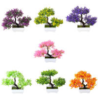 Planta Artificial De Bonsái En Maceta Pequeña Para Jardín Decoración De Hogar Y Mesa Material De Plástico Ornamento De Flor Sin Mantenimiento - details 5