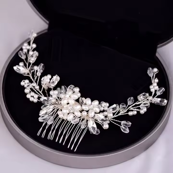 Peine De Perlas Para Novias Y Vestidos Formales Adorno De Cabello Con Diamantes Estilo Europeo Y Americano Decorativo Para Fiestas - 1