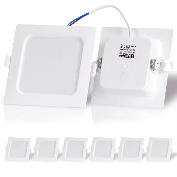 Aigostar Downlight LED Empotrado, 9W Equivalente a 100W, 6500K Luz Blanca Fría, Blanco, Downlight LED, Ojo De Buey LED, Ф110-120mm, Paquete De 6 - 1