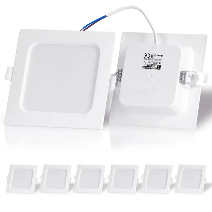 Aigostar Downlight LED Empotrado, 9W Equivalente a 100W, 6500K Luz Blanca Fría, Blanco, Downlight LED, Ojo De Buey LED, Ф110-120mm, Paquete De 6 - 1
