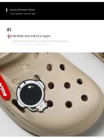 Sandalias Transpirables Para Hombre Y Mujer Pantuflas De Hogar Moda Exterior Zapatillas De Jardín Pareja Zapatos De Agua Negro Blanco - details 4
