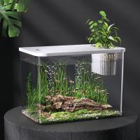 Acuario Transparente Con Tapa Y Resistentes a Caídas Para Peces Y Tortugas Material PET+ABS Decoración De Hydroponia Para El Hogar - details 0