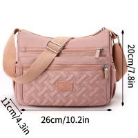 Bolso cruzado de hombro impermeable para mujer, bolso de mensajero informal, Color sólido negro y rosa - details 13