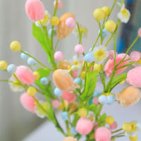 1PC Decoración De Pascua Huevo De Pascua Conrama Y Rama De Flores Colorida Esponja Para Arreglo Floral DIY Para Fiesta De Pascua Decoración De Casa Primavera - details 3
