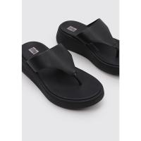 Fitflop F-MODE LEATHER FLATFORM TOE - POST SANDALS Sandalia Con Cuña Mujer Negro - details 1