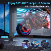 HY320 Mini Projector New Native 720P Android 11 4K 300ANSI Wifi6 BT5.0 Portable Outdoor Cinema 180° Rotating Projector - details 2
