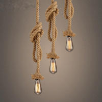Lámpara Colgante Vintage De Hemp Rope 1/2/4m Long Para Loft Retro Industrial Doble Cabeza Edison Lámpara Colgante Para Decoración De Habitaciones Y Salones - details 1
