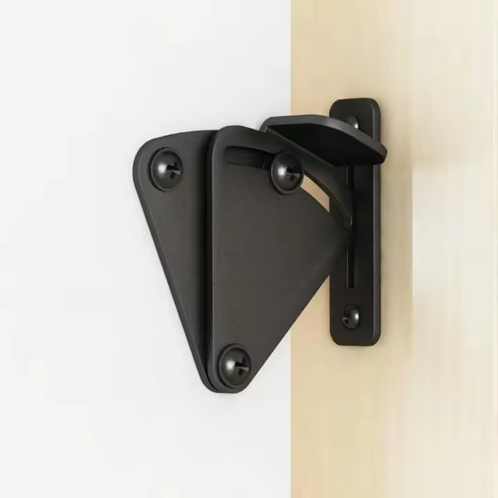 Cierre de puerta de gran tamaño negro de 90 grados Slig, hebilla de ángulo recto, cierre de puerta Slig, trabajo para puertas de bolsillo, garaje y cobertizo - 1