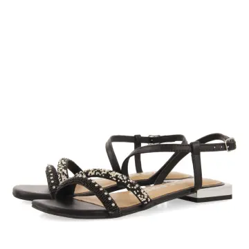 Shoes&blues.es 72098-Sandalia De Tacon Para Mujer, Comoda, Con Palas Finas, Talon Abierto, Y Cierre De Hebilla, Primavera Verano 2023. Talla 36 Oro
