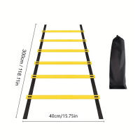 Cordón De Agilidad Ajustable De Nylon 3M 4M 6M Para Fitness Y Fútbol Equipo De Entrenamiento Con Ladder De Salto En Color Amarillo Y Negro - details 3