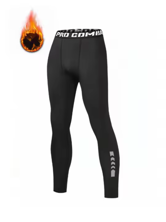 Pantalones De Entrenamiento Deportivo Para Hombres Leggings De Compresión Calientes Secado Rápido Para Correr - 1